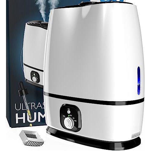 Everlasting Comfort Cool Mist Humidifiers for Bedroom 6L - Humidifier Large Room No-Filter, Quiet Air Humidifier for Plants, Allergies, Dry Skin, Congestion, 50 Hr Run Time