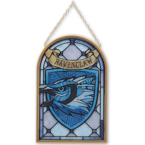 Harry Potter Ravenclaw Crest Hanging Glass Wall Decor - Vintage Ravenclaw Wall Art for Home
