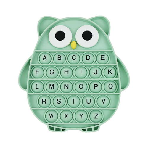 Push Pop Bubble Fidget Decompression Sensory Toy, Silicone Letters Alphabet Owl Shaped Popping Toy for Kids Adult