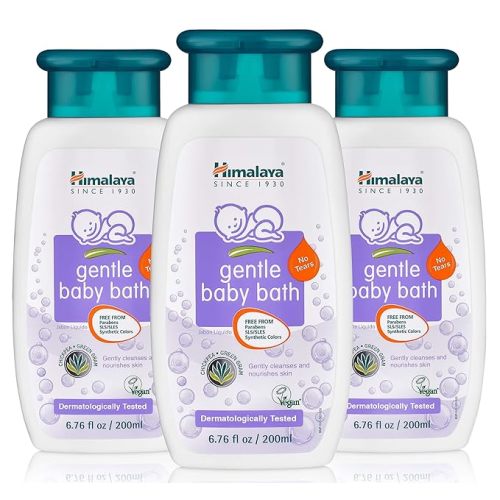 Himalaya Gentle Baby Bath, Gentle, Non-Irritating Cleanser for Nourishing Your Baby's Skin, 6.76 Fl Oz (Pack of 3)