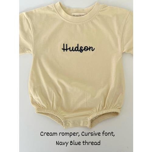 Baby oversized bubble romper, embroidered name, Personalized baby T-shirt bubble romper