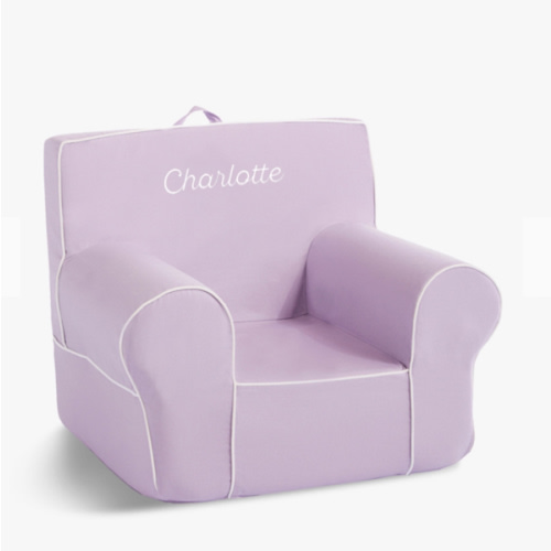 Kids Anywhere Chair®, Lavender Twill with White Piping