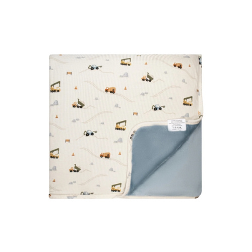 Construction Small Ribbed Toddler Blanket