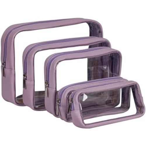 TSA Approved 5-Piece Diaper Bag Organizer Pouch Set Clear Waterproof TPU Kids Toiletry Storage Set Travel Packing Clutch Cube Bags for Baby Nursing