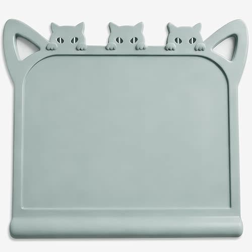 Silicone Toddler Placemat, Cat Teething Mat with Raised Edge for Kids