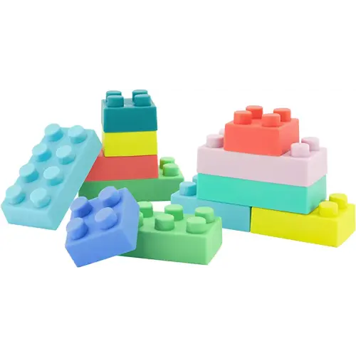 Infantino Super Soft Building Blocks, Easy-to-Hold for Babies & Toddlers, BPA-Free, Multi-Colored, 12-Piece Set