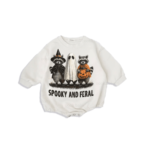 baby halloween print romper