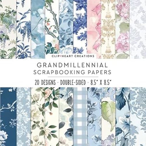 Watercolor Grandmillennial Scrapbook Papers: For Scrapbooking, Double Sided Craft Paper, Decorative DIY Junk Journals, Decoupage: Vintage ... sided decoupage junk journaling craft papers
