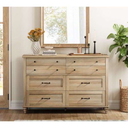 Charlton Home® Scarlett Mid Century Dresser With 8 Drawers For Bedroom & Reviews | Wayfair