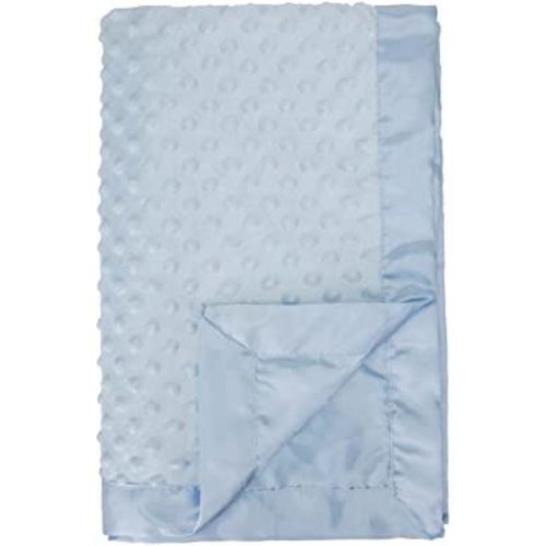 Pro Goleem Baby Soft Minky Dot Blanket with Silky Satin Backing Christmas Baby Gifts for Girls and Boys (Blue, 30’’ x 40’’)
