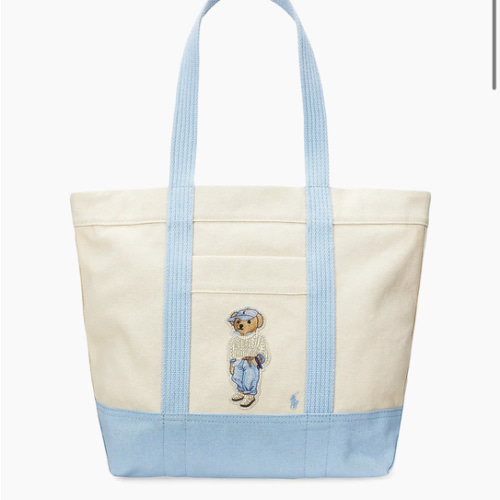 Polo Ralph Lauren Large Embroidered Polo Bear Canvas Tote Bag | Saks Fifth Avenue