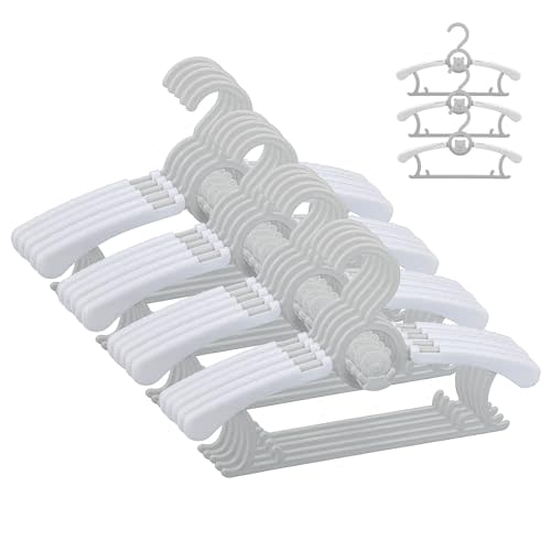 JSF Baby Hangers,20 Pack Baby Clothes Hangers for Closet Kids,Save Space Plastic Hangers Toddler Infant Nursery Child Small Children(Grey)