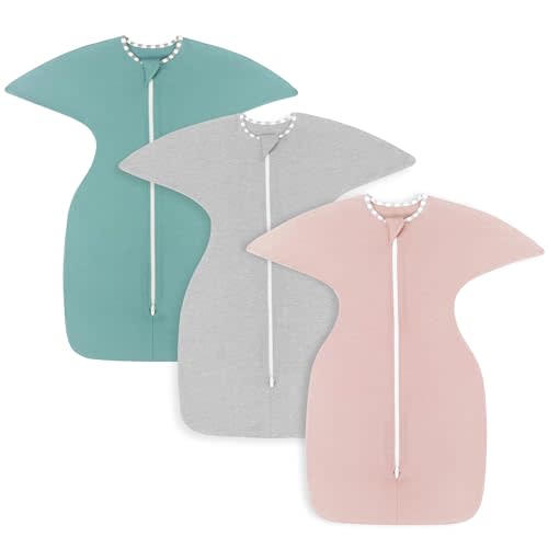 Aomloge PuppyPaws Baby Sleep Sack 3-Pack Set, Transitional Swaddle, Sleep Sack 6-9 Months, Wearable Blanket Baby with 2-Way Zipper Summer, 95% Rayon derived from Bamboo, 5% Spandex
