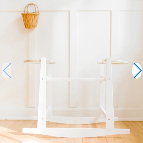 White Bassinet Stand + Liner + Sheet (Basket Not Included)