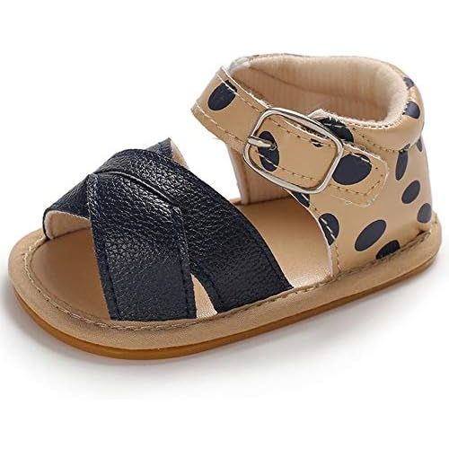 SOFMUO Baby Girls Boys Sparkly Bowknot Sandals Premium Soft Anti-Slip Rubber Sole Infant Summer Outdoor Shoes Toddler First Walkers