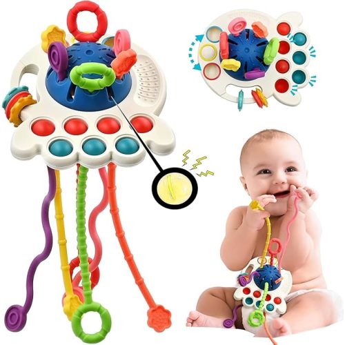 LIONAL Montessori Baby Toys, Infant Colorful Pull String Interactive Toy, Travel Toys for Babies, Sensory Toys for Toddlers, Fine Motor Skills Toys for Girl Boy Gifts, Silicone BPA Free : Amazon.com.au: Toys & Games