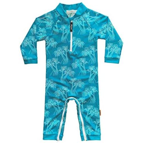 weVSwe Baby Toddler UPF 50+ Sun Protection Rash Guard Long Sleeve Swimsuit with Crotch Zipper