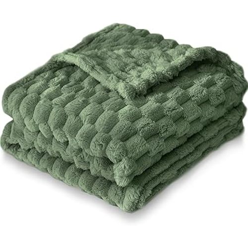 HOMRITAR Baby Blanket for Boys Girls 3D Flannel Fleece Fluffy Blanket for Baby Soft Plush Breathable Bed Blanket for All Season Toddler Infant or Newborn Receiving Blanket (30 x 40 Inch, Olive Green)