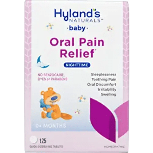 Hyland's Baby Nighttime Soothing Tablets with Chamomilla, Natural Relief of Oral Discomfort, Irritability, and Swelling, 125 Count