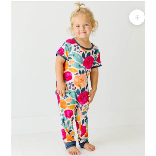 In Full Bloom Mini Ribbed Short Long Romper