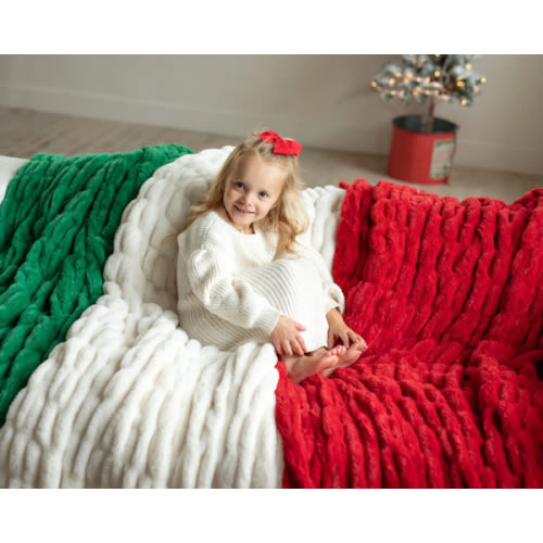 Hugs Red Plush Blanket | Minky Couture