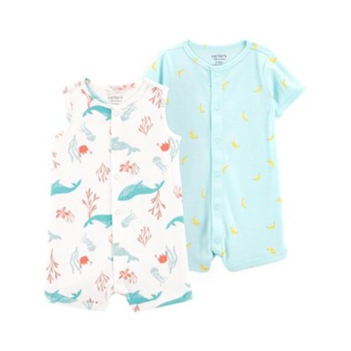 Carter's Child of Mine Baby Boy Rompers, 2-Pack, Sizes 0/3-24 Months