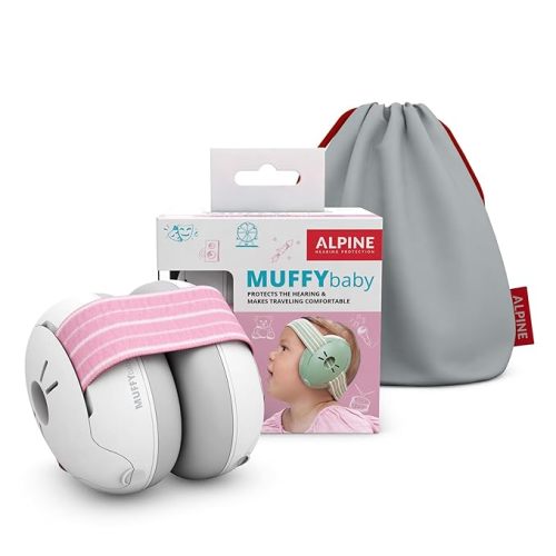 Alpine Muffy Baby Ear Protection for Babies and Toddlers up to 36 Months - CE & ANSI Certified - Noise Reduction Earmuffs - Comfortable Baby Headphones Against Hearing Damage & Improves Sleep - Pink