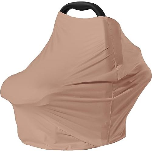 Car Seat Cover Baby for Nursing, Baby Breastfeeding Cover Carseat Canopy Covers, Solid Color Multi-use Nursing Cover for Babies (Wheat)