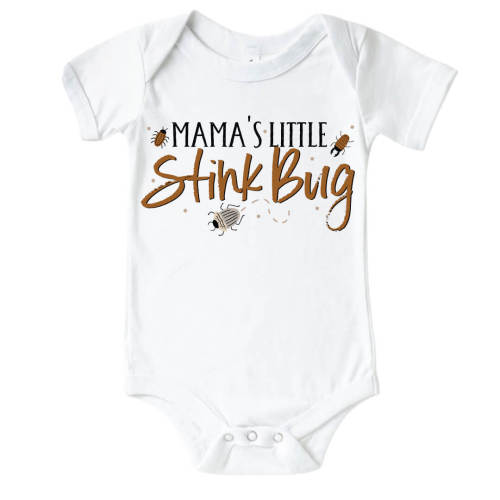 Mama's Stink Bug Graphic Bodysuit & Kids Tee | White