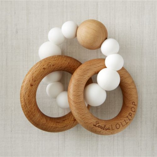 Loulou Lollipop White Teether + Reviews | Crate and Barrel