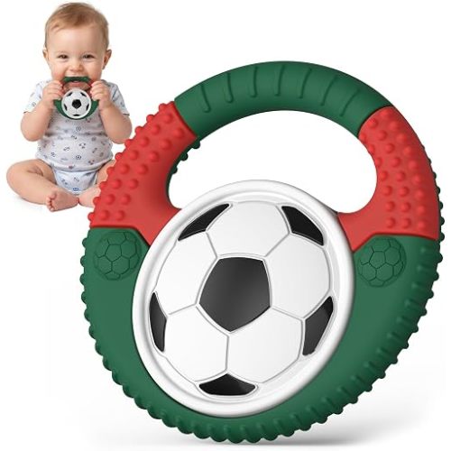 Baby Teething Toys Silicone Baby Soccer-Themed Teether Over 3 Months