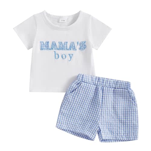 NANYKNIGHTY Mamas Boy Baby Clothes Newborn Baby Boys Summer Outfits Little Dude Baby Boy Outfit Toddler Kids Clothes