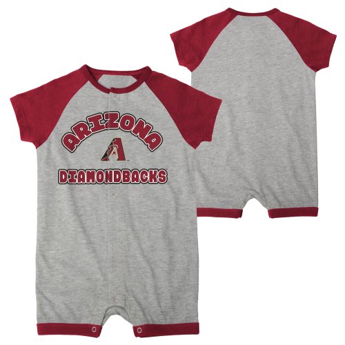 Arizona Diamondbacks Newborn & Infant Extra Base Hit Raglan Full-Snap Romper - Heather Gray