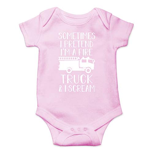 CBTwear Sometimes I Pretend I'm a Fire Truck and I Scream Baby Bodysuit - Adorable Boy Romper Clothing