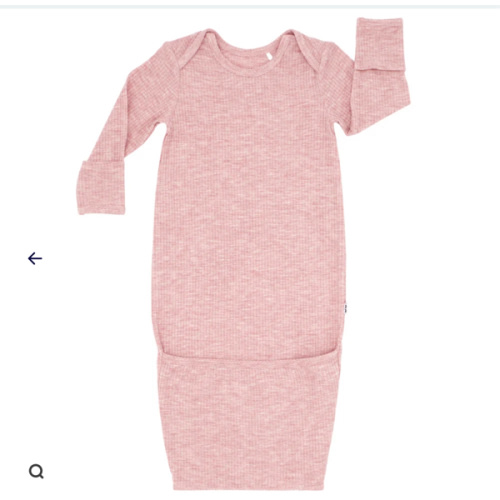 Heather Mauve Ribbed Infant Gown - Little Sleepies