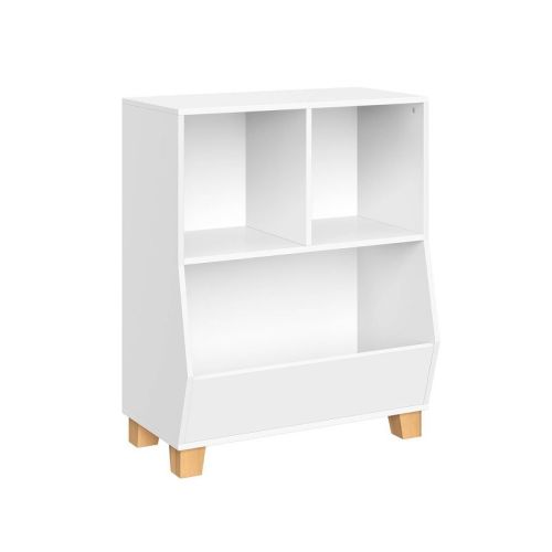 RiverRidge Kids' CatchAll 24" Toy Storage Organizer with 2 Cubbies and 2 Storage Compartments White: Kids Bookshelf, Cubby Storage