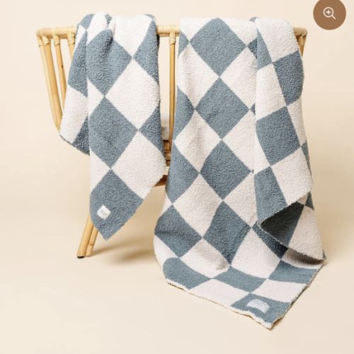 Chenille Blanket - Ocean Check - Small & Large