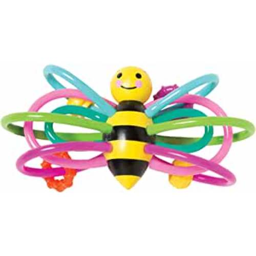 Manhattan Toy Zoo Animal Winkel Bee Multicolor Rattle & Sensory Teether for Baby and Toddler