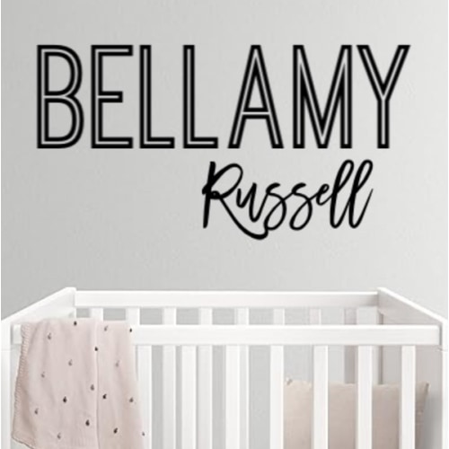 First and Middle Name Signs for Nursery Wooden Name Signs for Kids Room Personalized Name Sign