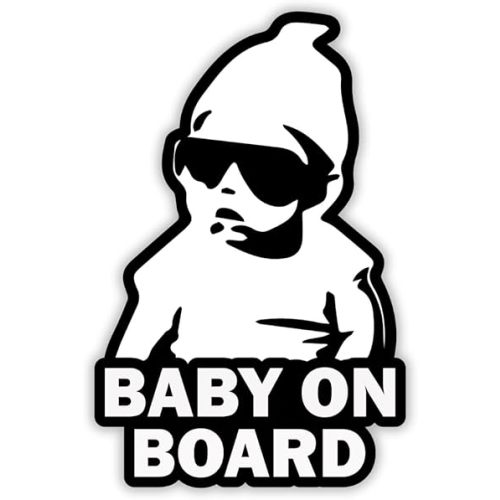 TOTOMO Baby on Board Sticker for Cars Funny Cute Safety Caution Decal Sign for Car Window and Bumper No Need for Magnet or Suction Cup - Carlos from The Hangover