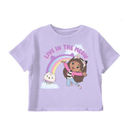 Little & Big Kid Girls Crew Neck Short Sleeve Regular Fit Gabby's Dollhouse Graphic T-Shirt