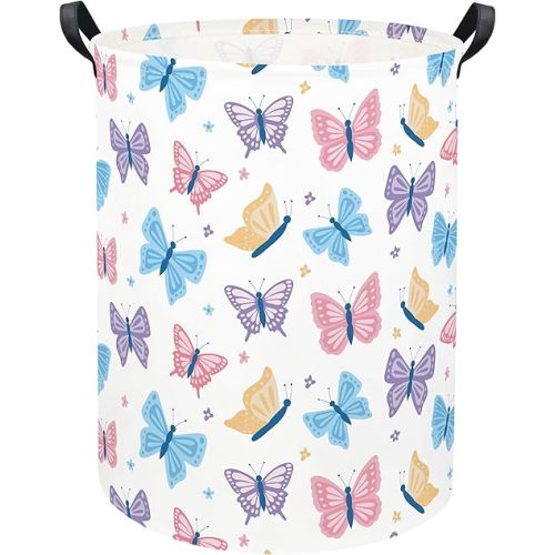 Butterfly Kids Laundry Basket Baby Hamper Butterfly Toy Storage Bin for Boys Room Decor Baby Nursery Hamper Gift Baskets for Bedroom Bathroom(Butterfly)