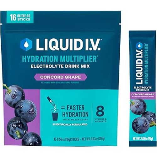 Liquid I.V.® Hydration Multiplier - Concord Grape | Electrolyte Powder Drink Mix | 1 Pack (16 Servings)