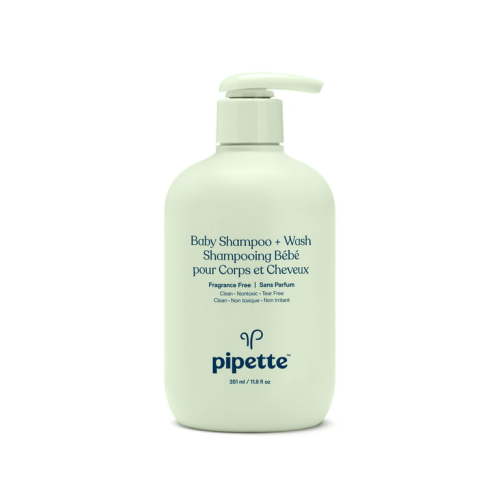 Pipette Gentle, Unscented, Tearless Baby Shampoo & Body Wash for Sensitive Skin, 11.8 fl oz