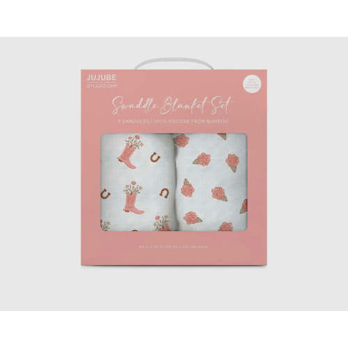 Blooming boot baby swaddle blanket set