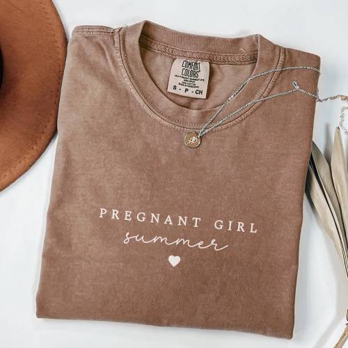 Pregnant Girl Summer Shirt, Comfort Colors Beach Pregnancy Announcement T-shirt, Pregnancy Reveal Tee, Baby Shower Gift, Mom Shirt