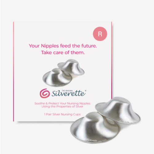 SILVERETTE® The Original Silver Nursing Cups, Nipple Covers for Breastfeeding Essentials, Pure 925 Silver Nipple Shields for Breastfeeding Newborn, Lightweight Nursing Cups, Regular Size