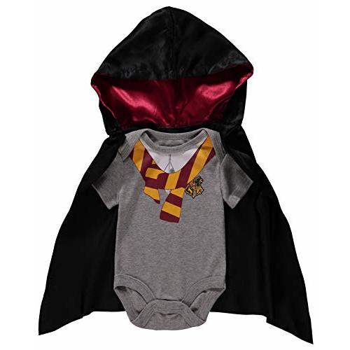 Harry Potter Baby Boys Gryffindor Cosplay Bodysuit with Removable Cape - Baby Costume Baby Clothes