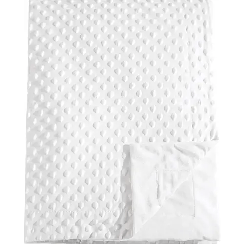david's kids Minky Baby Blanket for Boys Girls Neutral, Soft Lightweight Micro Fleece Blanket with Double Layer, Dotted Backing, Breathable Receiving Blanket for Newborns, 30x40 Inches, White