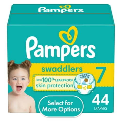 Pampers Swaddlers Baby Diapers Size 7, 44 Count (Select for More Options)